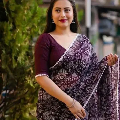 Georgette Saree with matching blouse